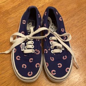 Cubs Baseball Vans lace up old school Cubbie blue, red & white hood condition 12